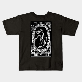 XXI. The World Tarot Card | Obsidian and Pearl Kids T-Shirt